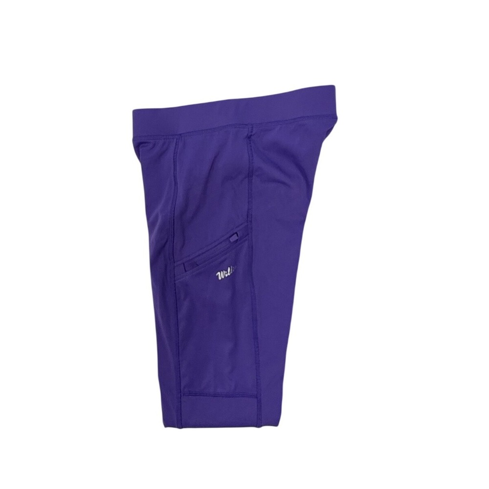 Willit Womens Equestrian Riding Tights Purple Knee Patch Zipper Pockets Size M